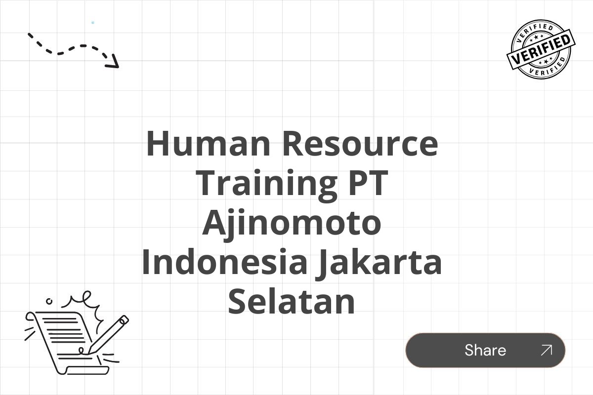 Human Resource Training PT Ajinomoto Indonesia Jakarta Selatan