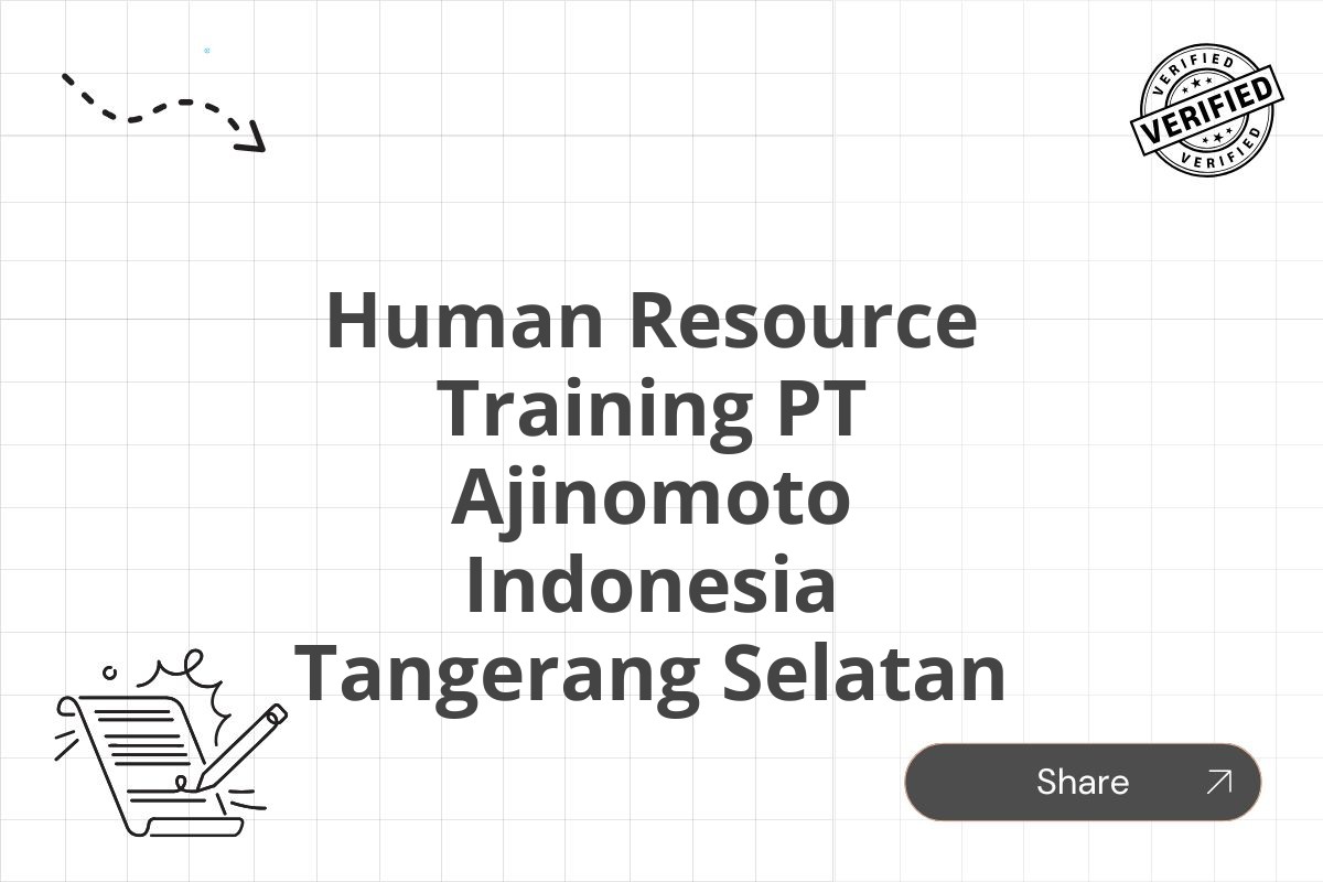 Human Resource Training PT Ajinomoto Indonesia Tangerang Selatan