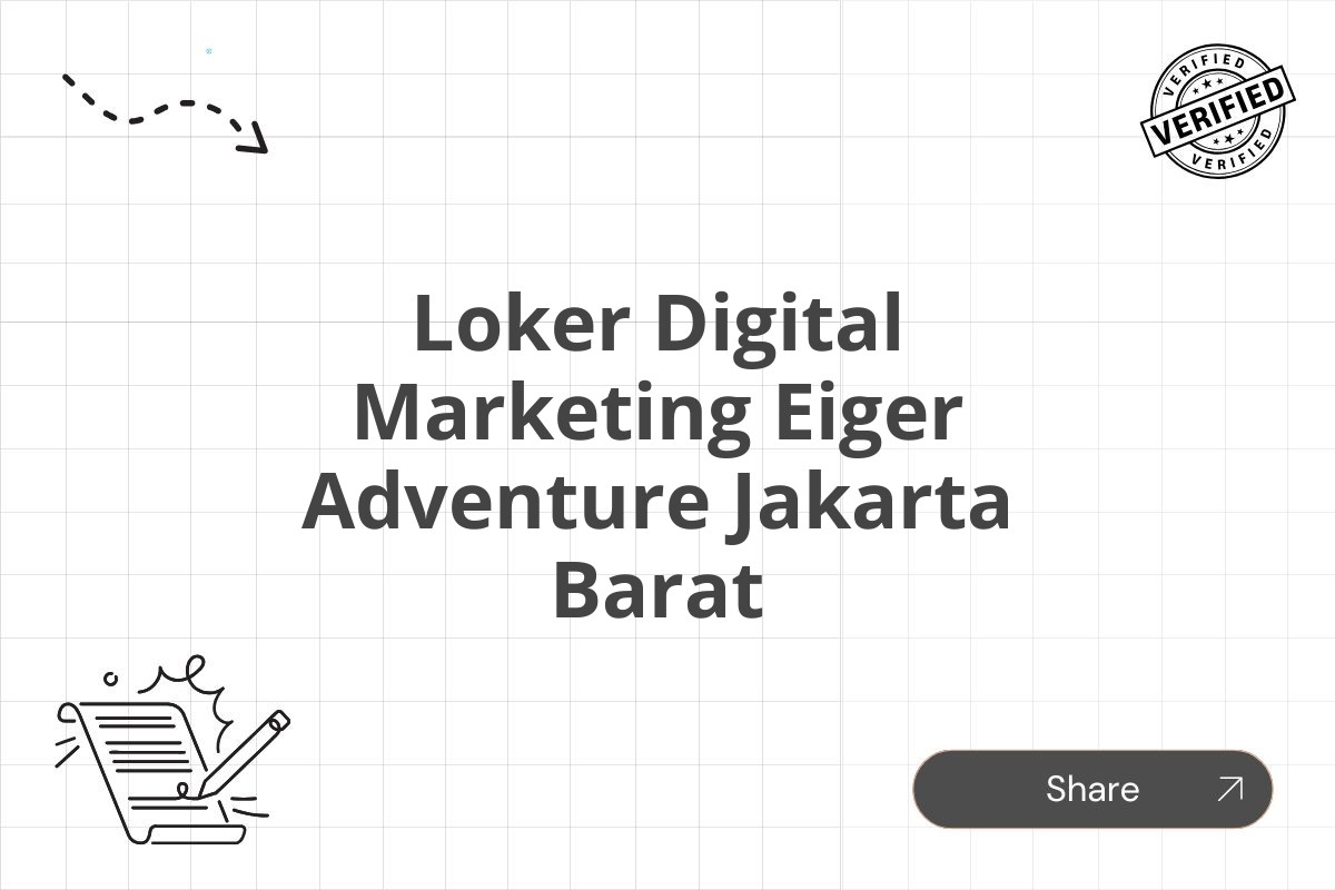 Loker Digital Marketing Eiger Adventure Jakarta Barat