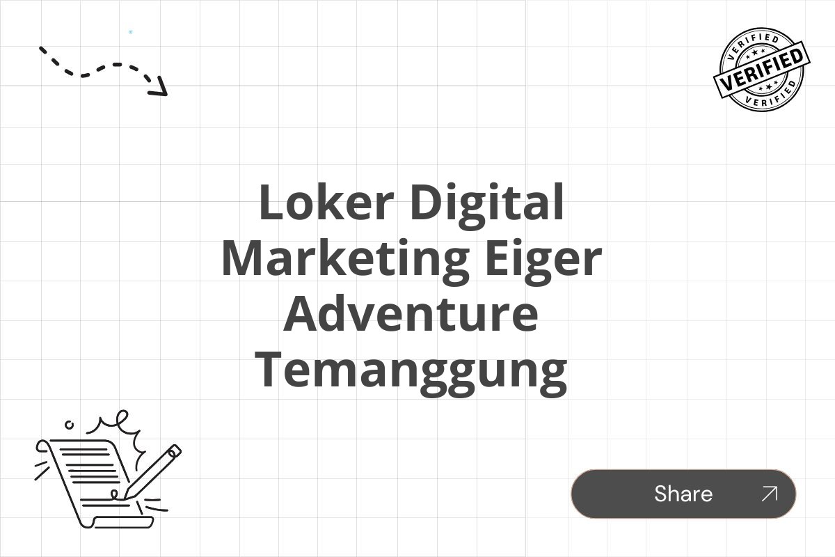 Loker Digital Marketing Eiger Adventure Temanggung