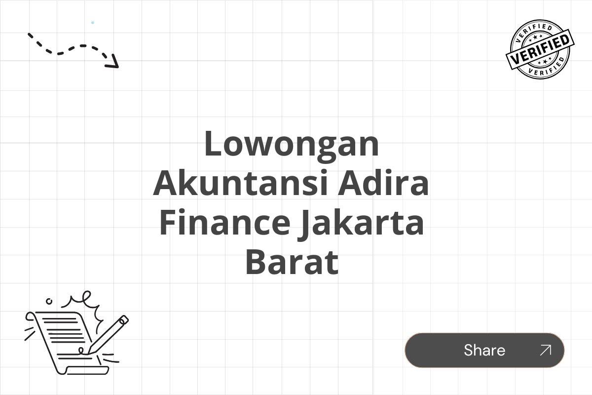 Lowongan Akuntansi Adira Finance Jakarta Barat