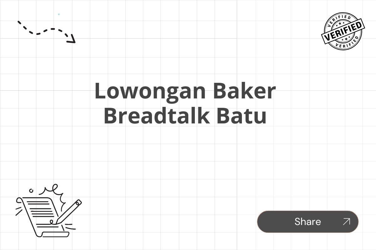 Lowongan Baker Breadtalk Batu