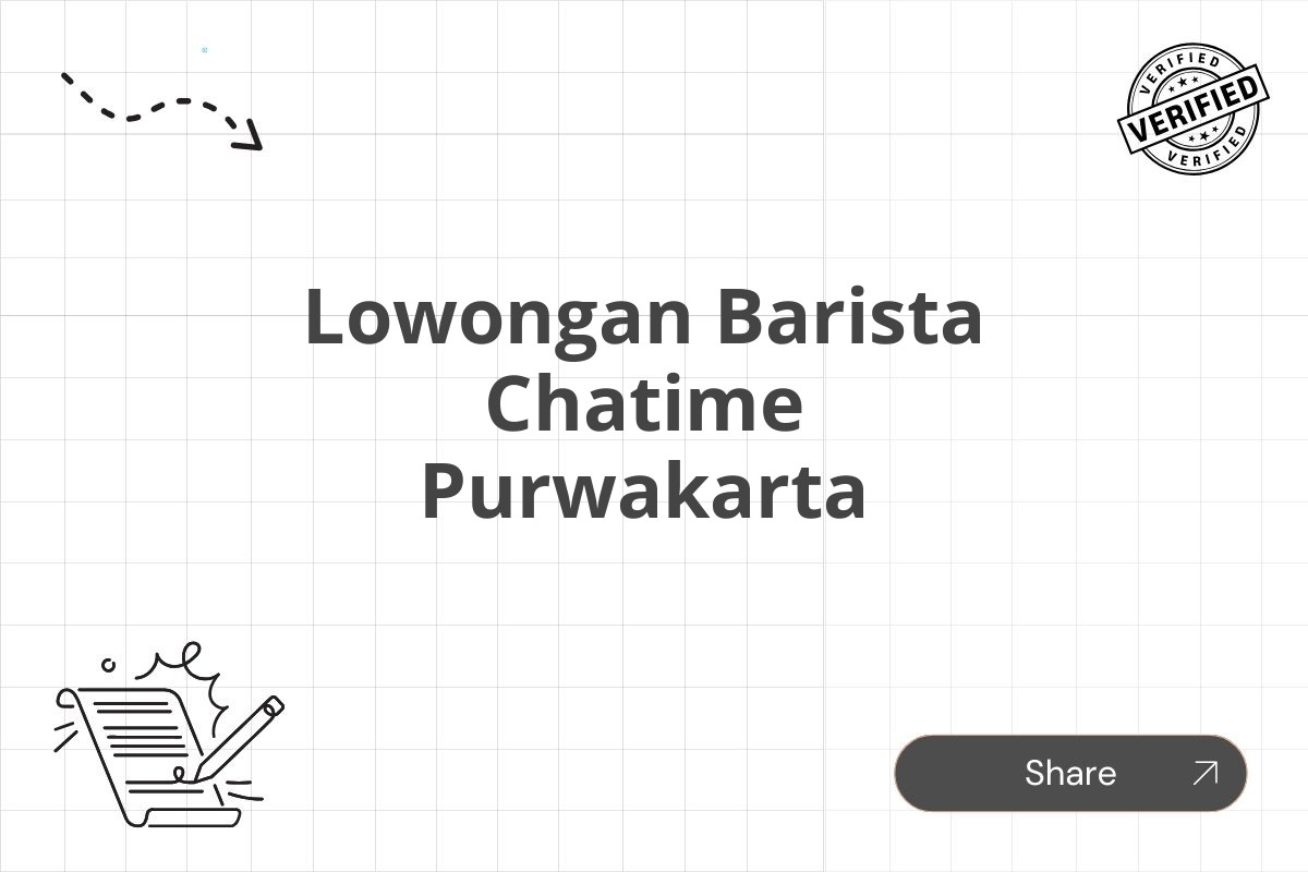 Lowongan Barista Chatime Purwakarta