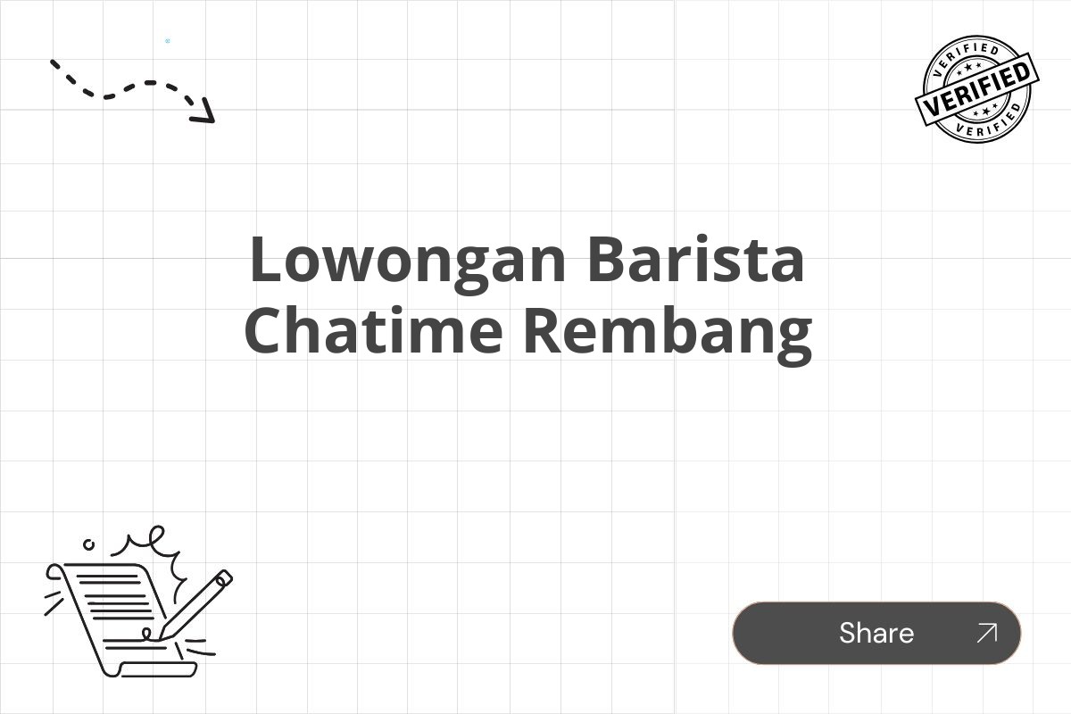 Lowongan Barista Chatime Rembang
