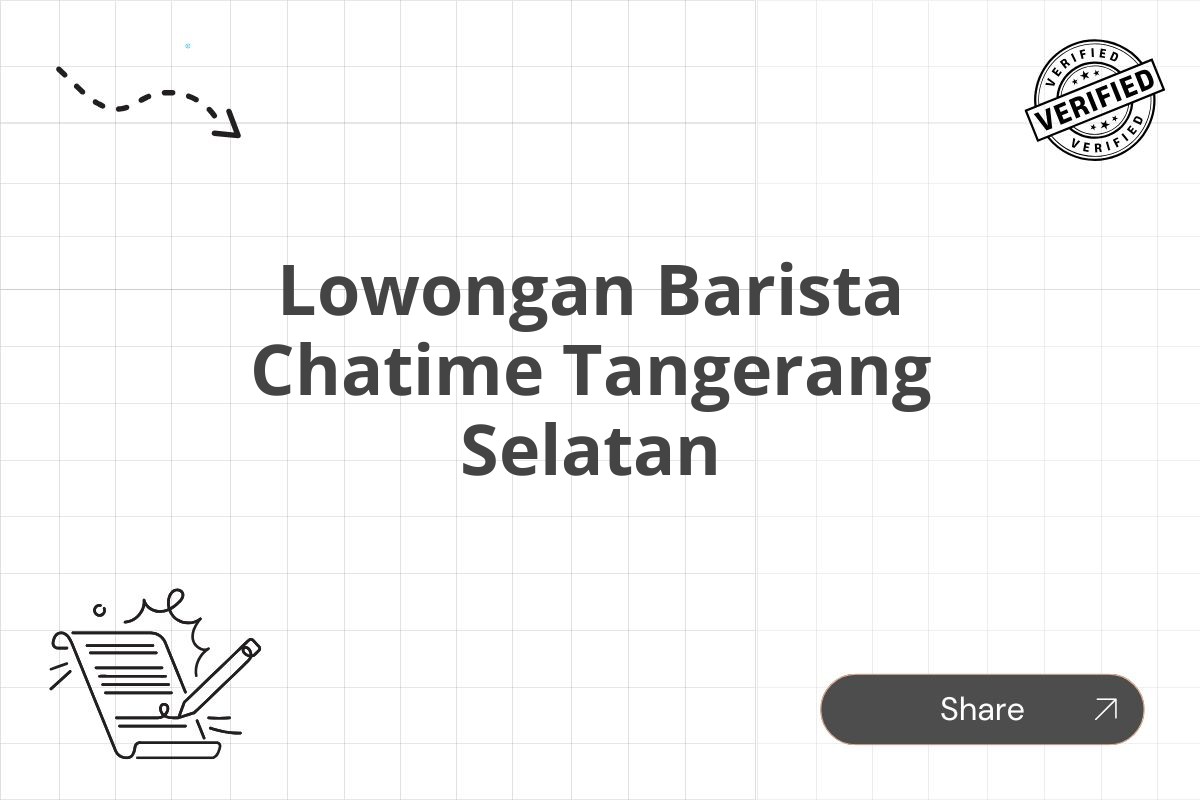 Lowongan Barista Chatime Tangerang Selatan