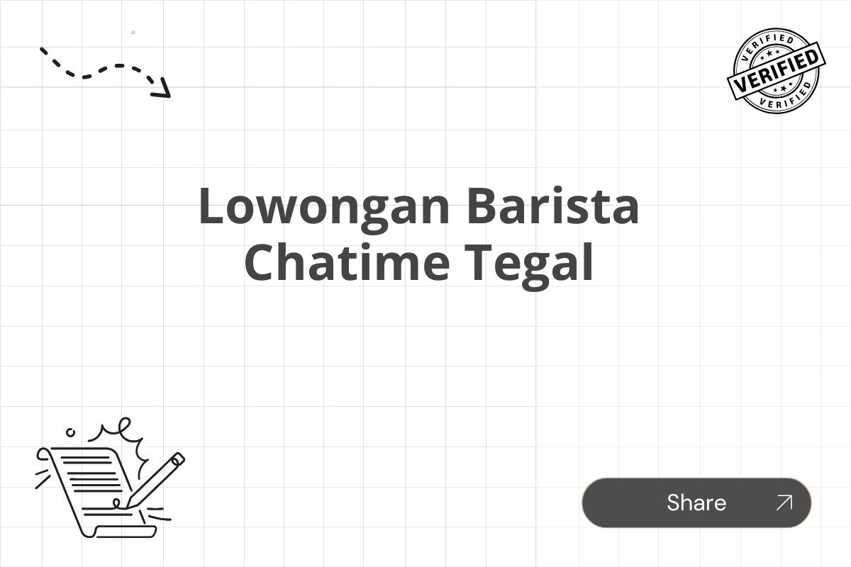 Lowongan Barista Chatime Tegal