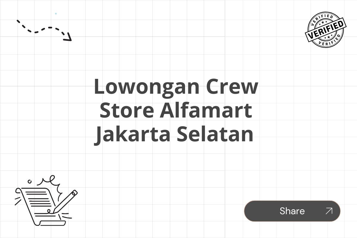 Lowongan Crew Store Alfamart Jakarta Selatan