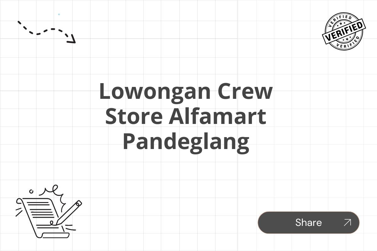 Lowongan Crew Store Alfamart Pandeglang