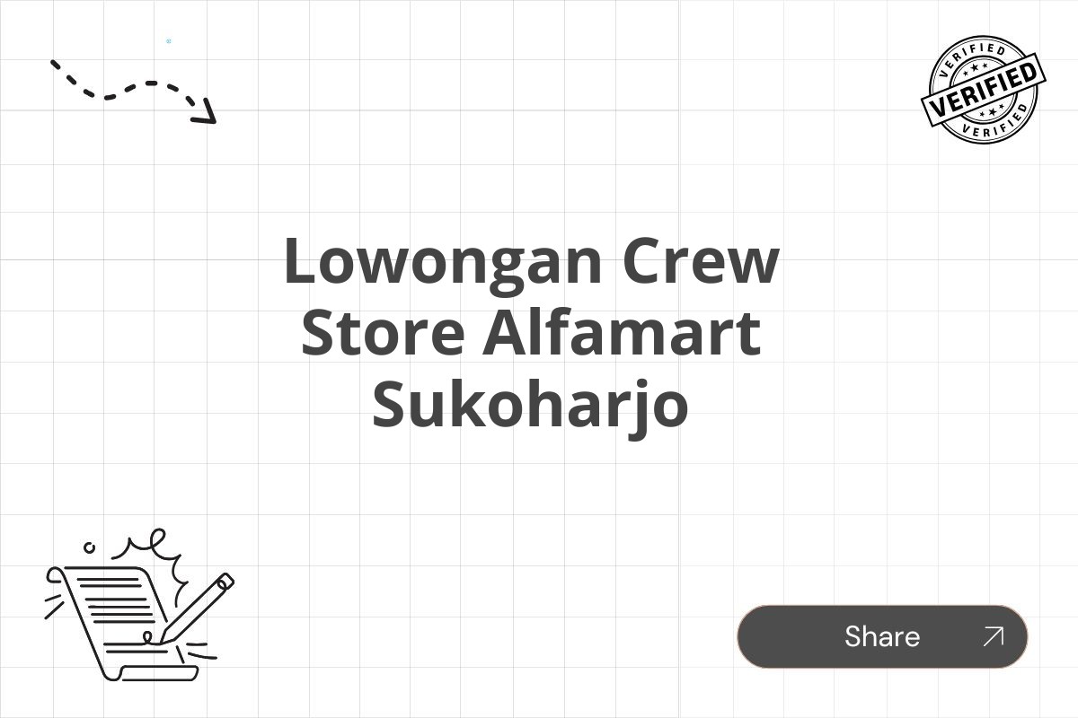 Lowongan Crew Store Alfamart Sukoharjo