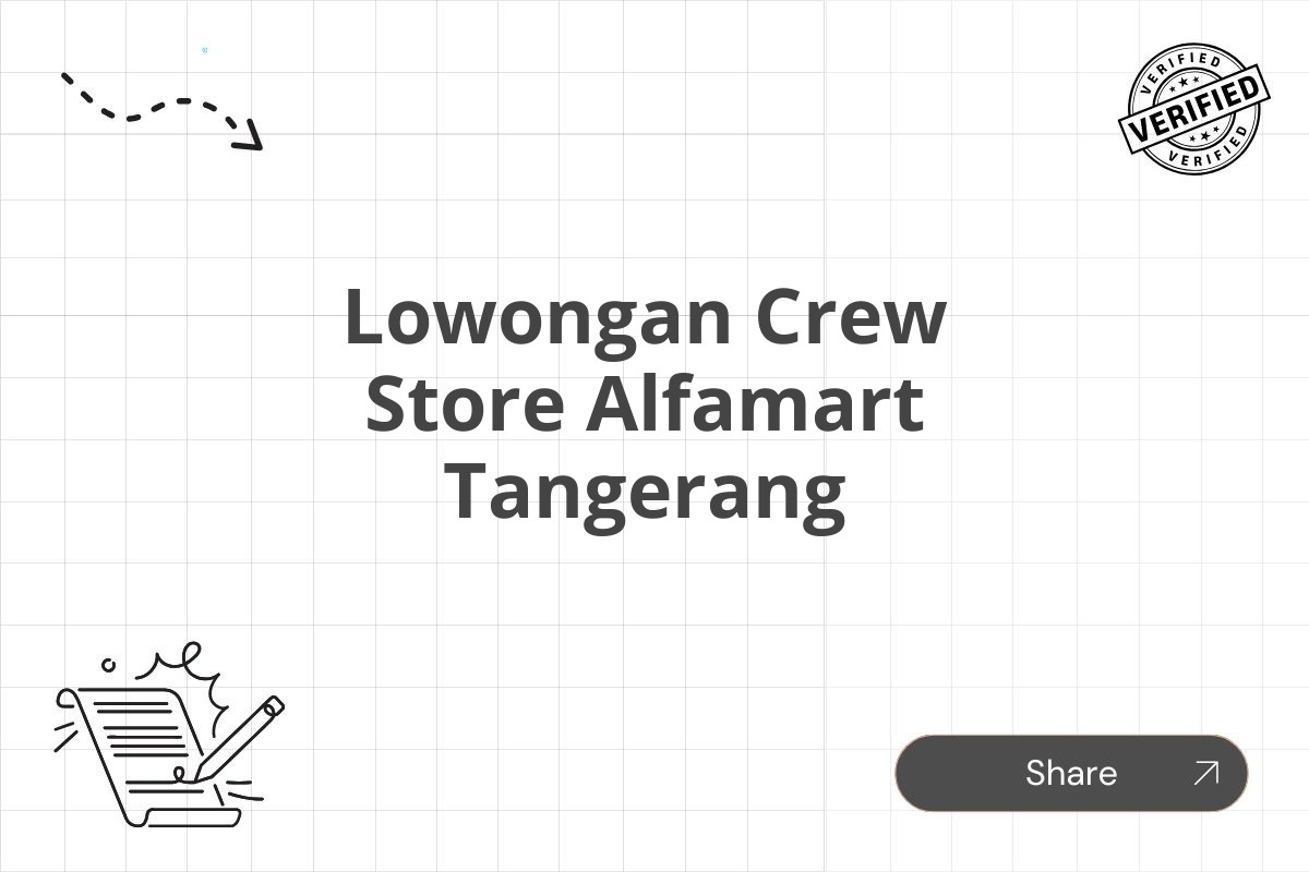 Lowongan Crew Store Alfamart Tangerang