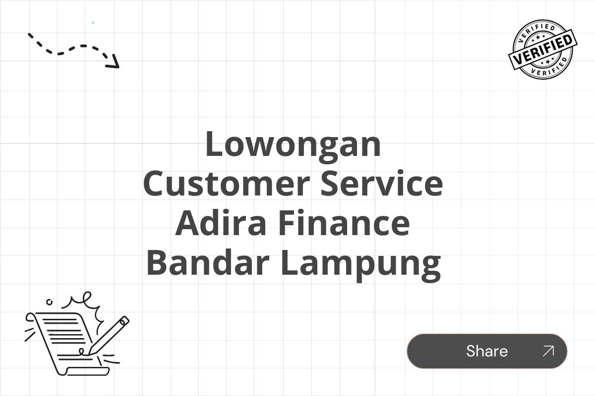 Lowongan Customer Service Adira Finance Bandar Lampung