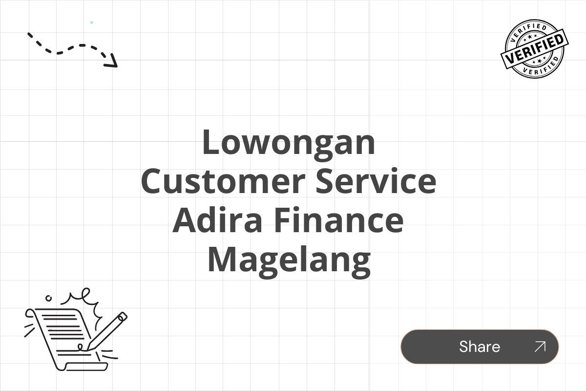 Lowongan Customer Service Adira Finance Magelang