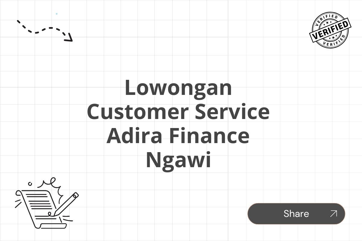 Lowongan Customer Service Adira Finance Ngawi