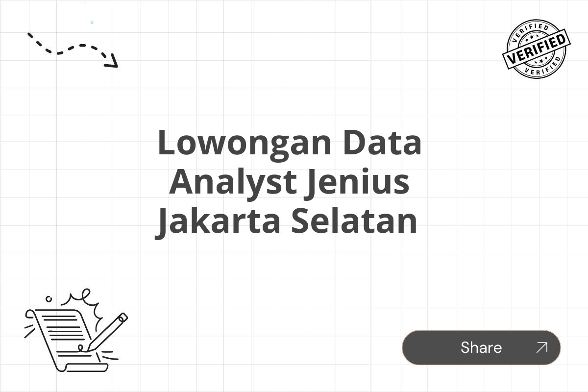 Lowongan Data Analyst Jenius Jakarta Selatan