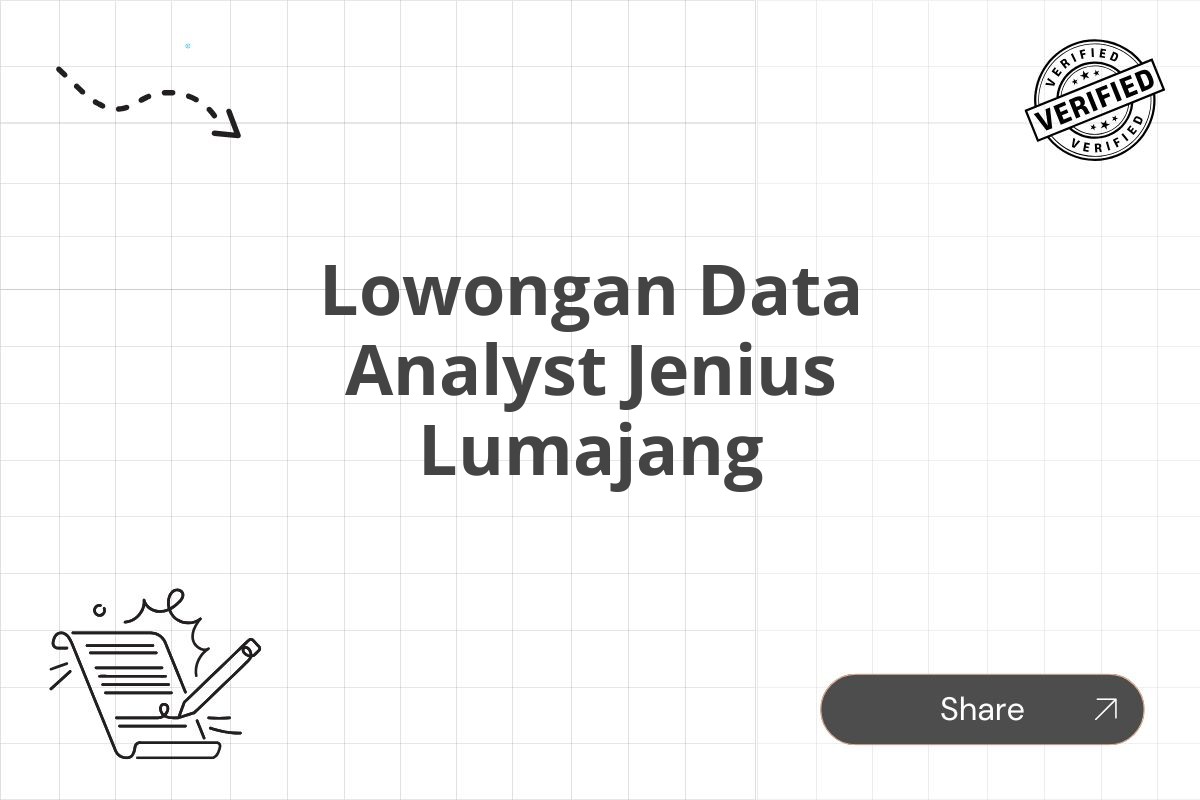 Lowongan Data Analyst Jenius Lumajang