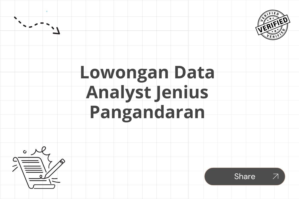 Lowongan Data Analyst Jenius Pangandaran