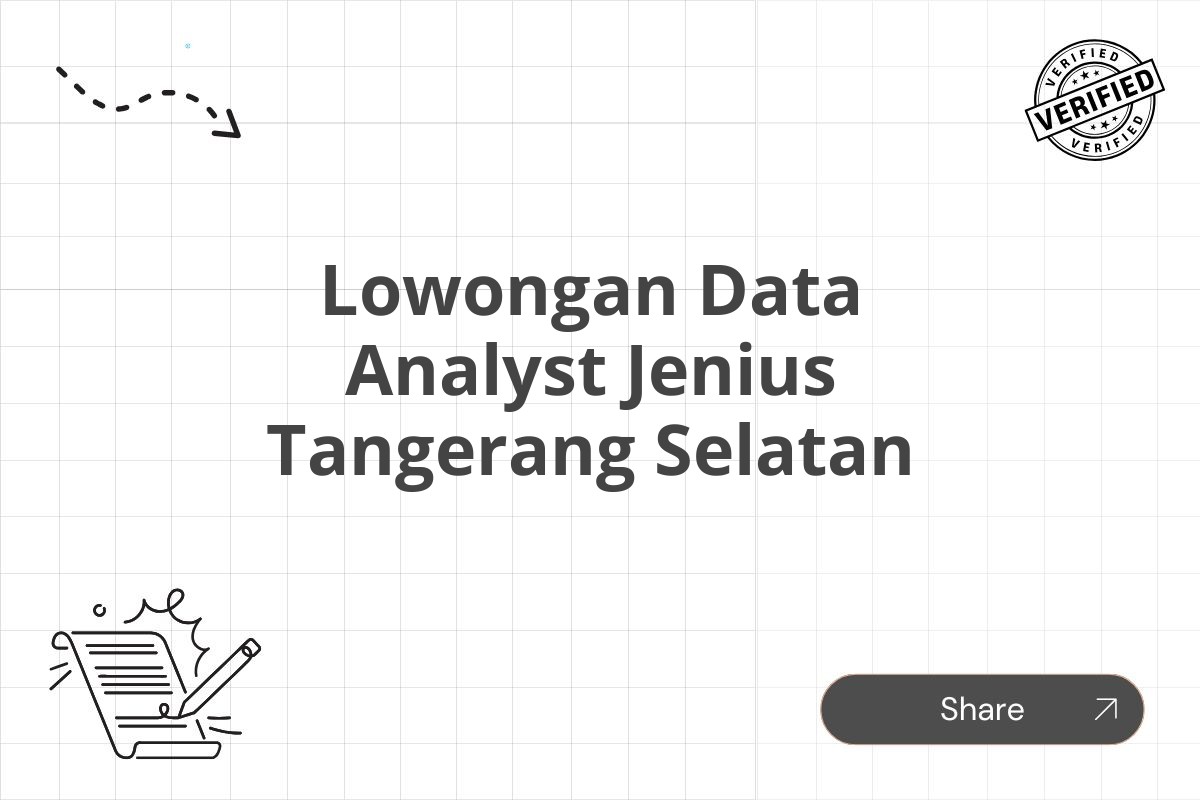 Lowongan Data Analyst Jenius Tangerang Selatan