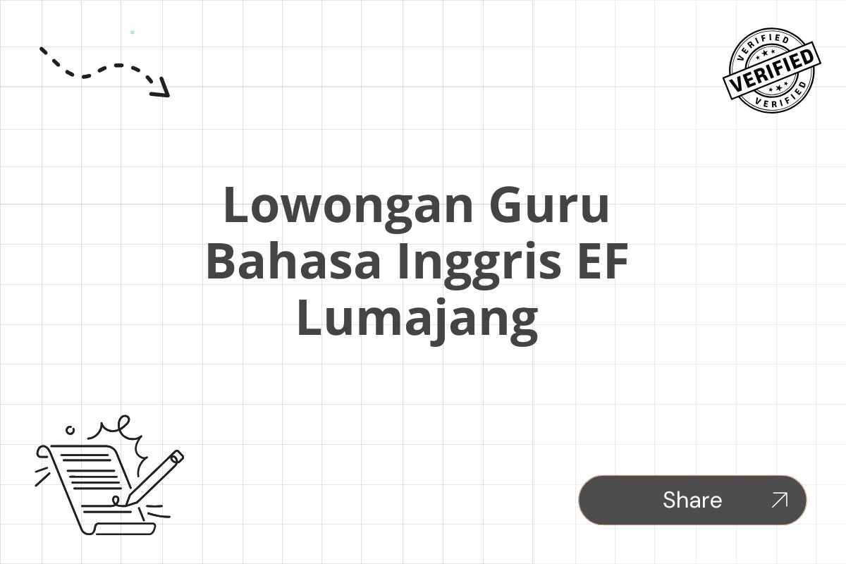 Lowongan Guru Bahasa Inggris EF Lumajang