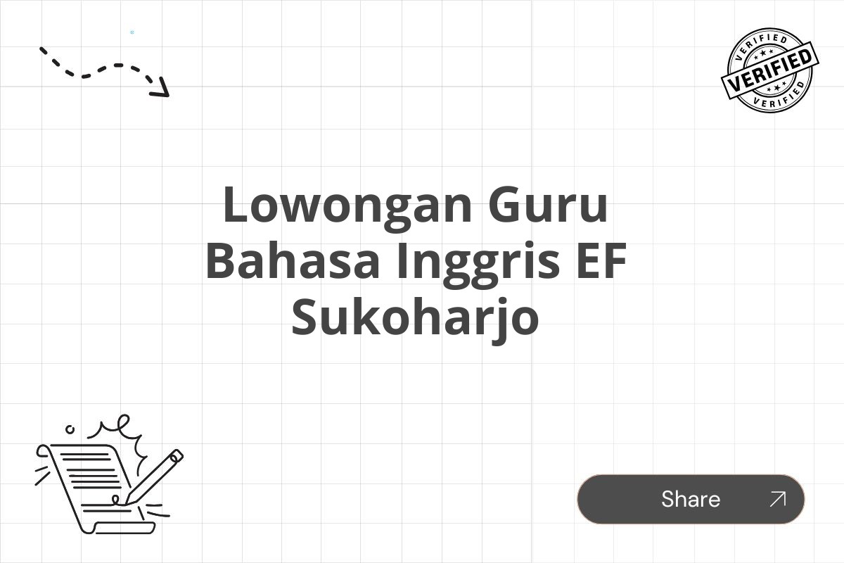Lowongan Guru Bahasa Inggris EF Sukoharjo