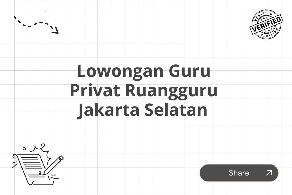 Lowongan Guru Privat Ruangguru Jakarta Selatan