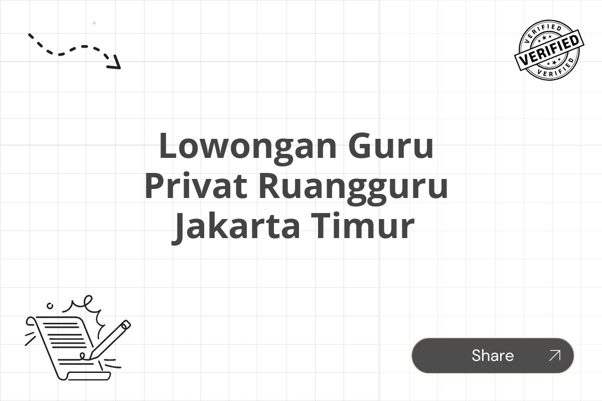 Lowongan Guru Privat Ruangguru Jakarta Timur