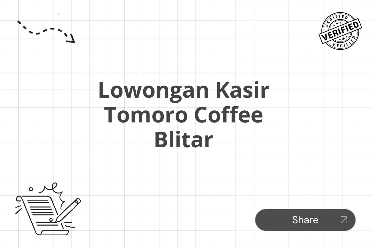 Lowongan Kasir Tomoro Coffee Blitar
