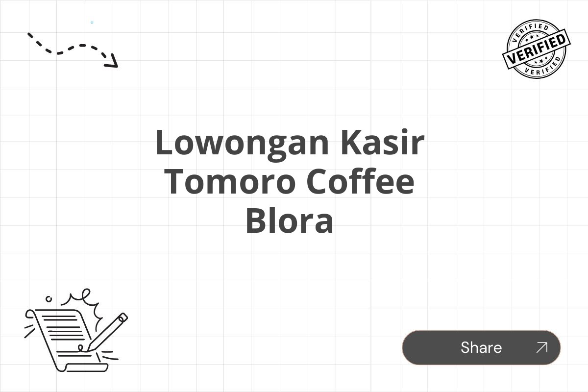 Lowongan Kasir Tomoro Coffee Blora