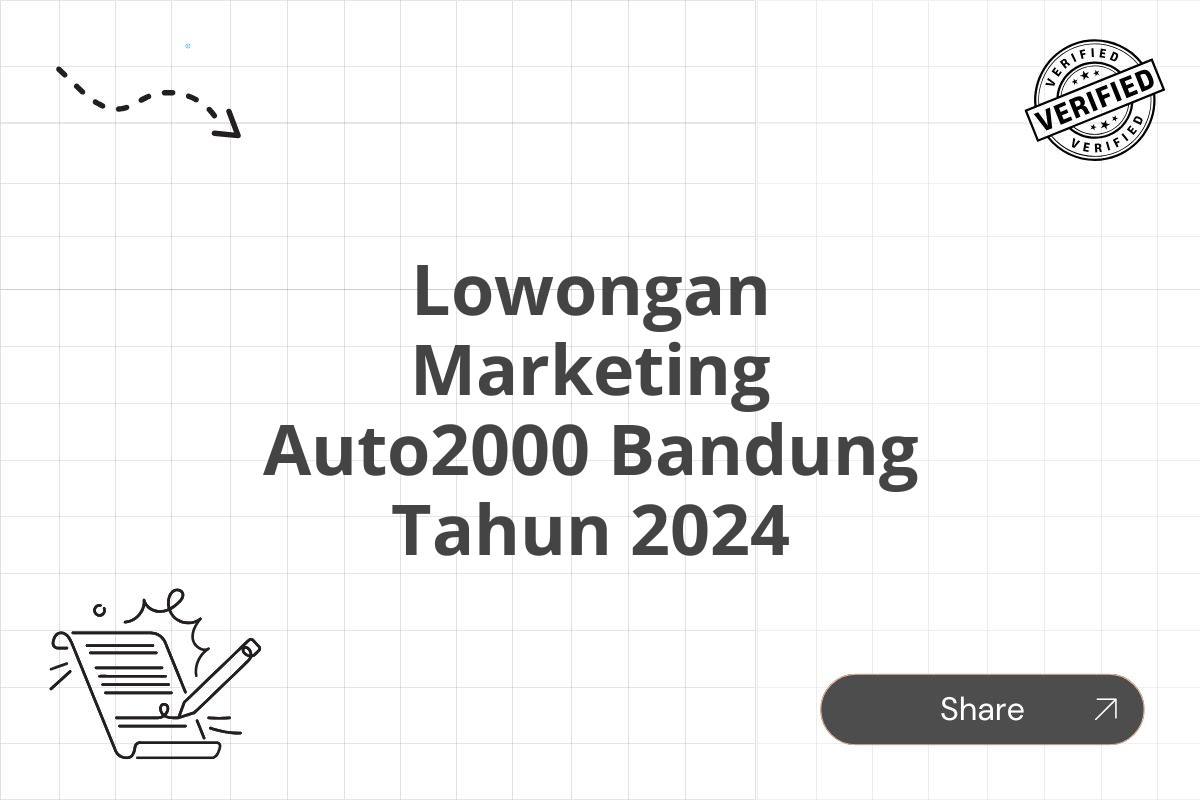 Lowongan Marketing Auto2000 Bandung Tahun 2024