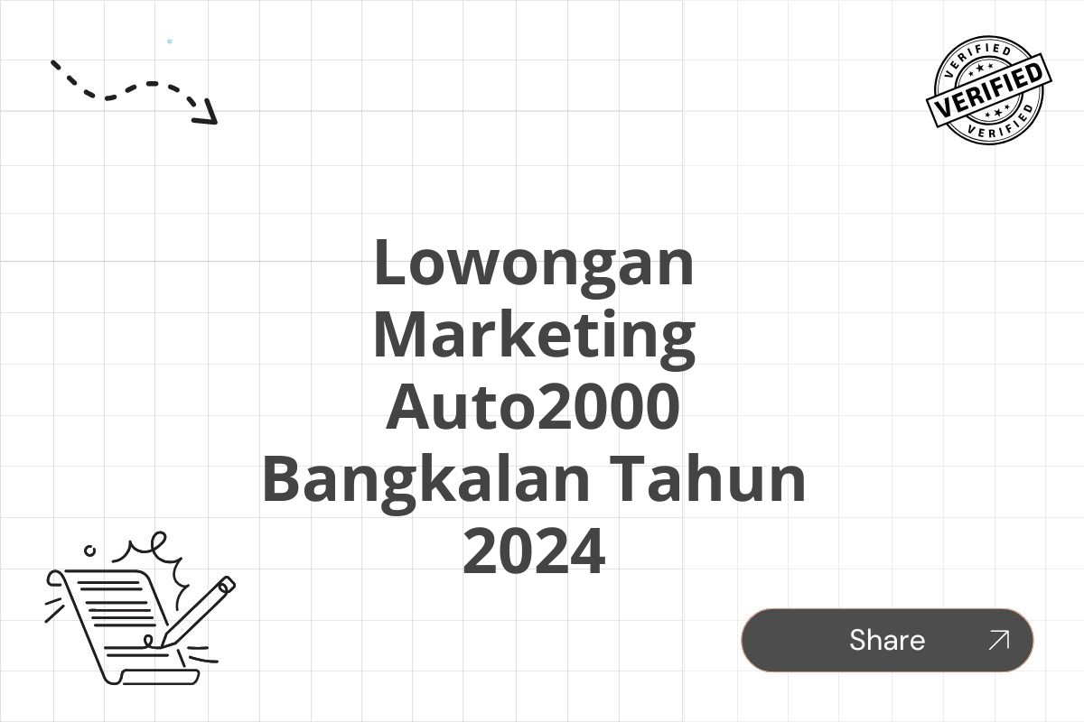 Lowongan Marketing Auto2000 Bangkalan Tahun 2024