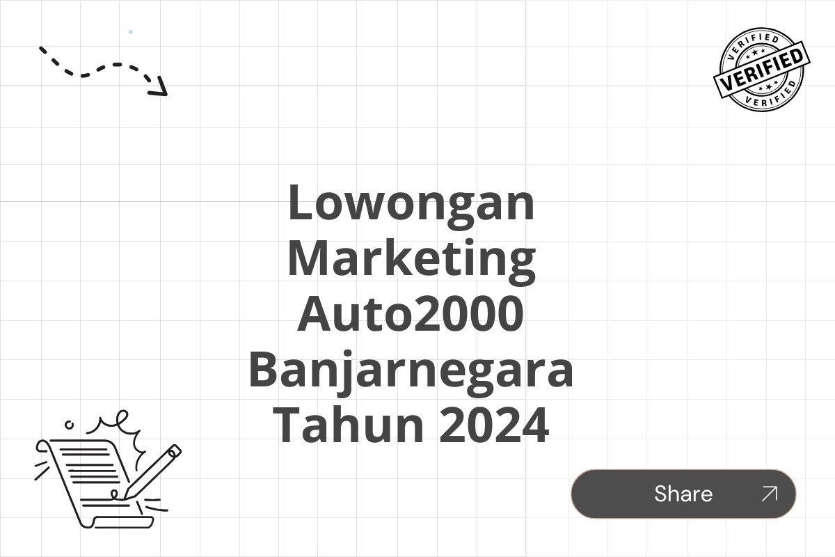 Lowongan Marketing Auto2000 Banjarnegara Tahun 2024