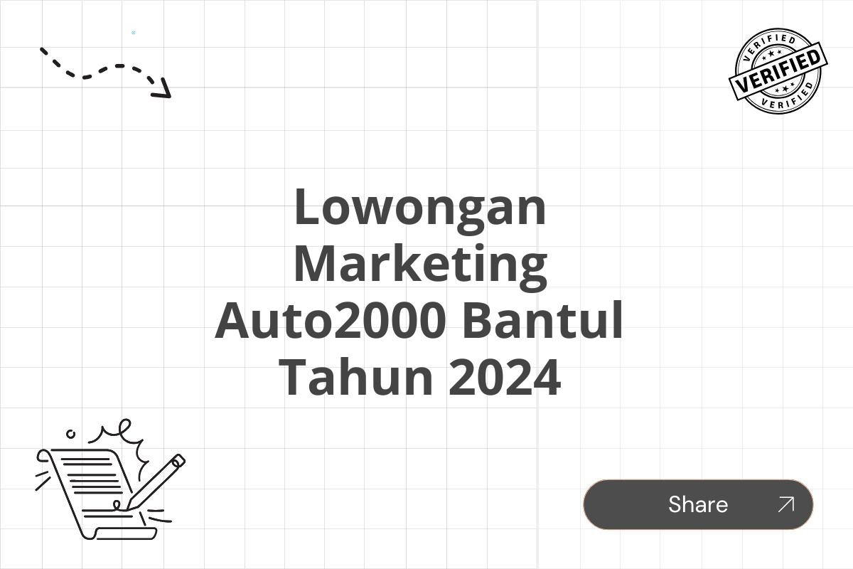 Lowongan Marketing Auto2000 Bantul Tahun 2024