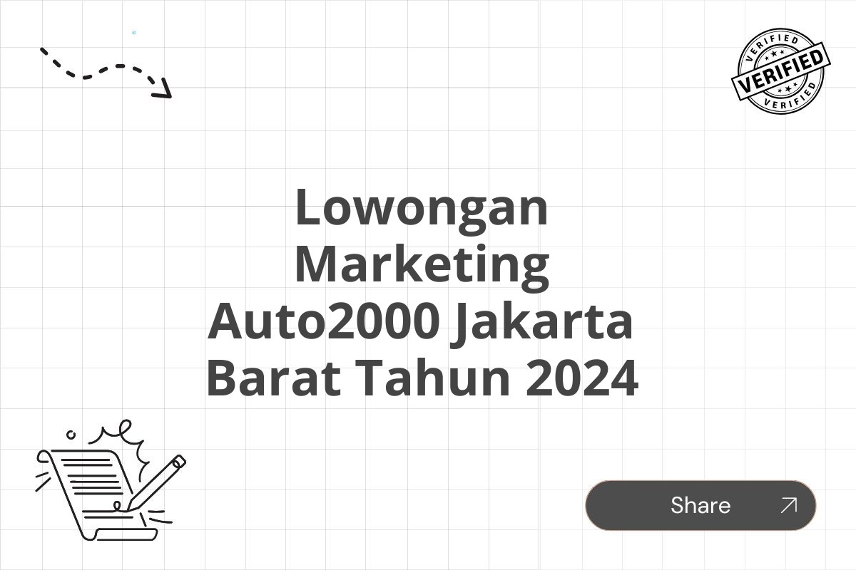 Lowongan Marketing Auto2000 Jakarta Barat Tahun 2024