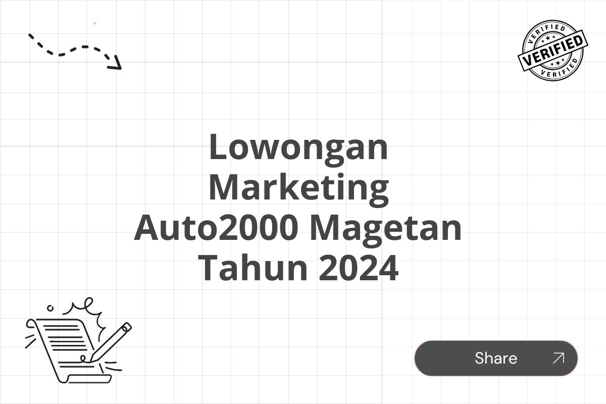 Lowongan Marketing Auto2000 Magetan Tahun 2024
