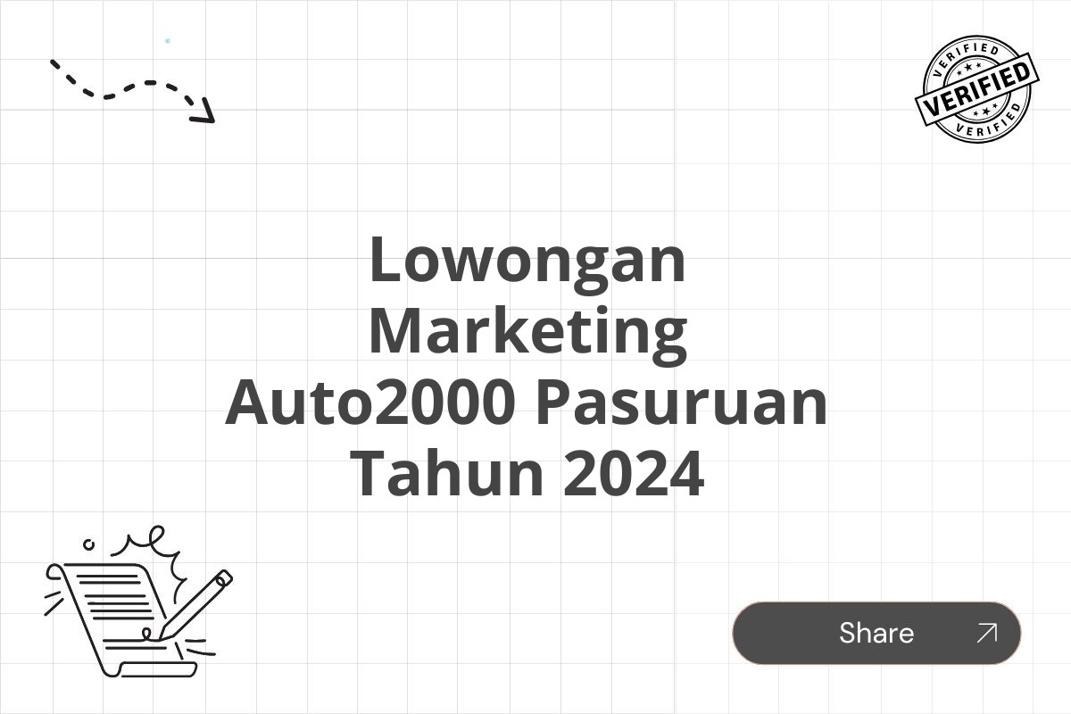 Lowongan Marketing Auto2000 Pasuruan Tahun 2024