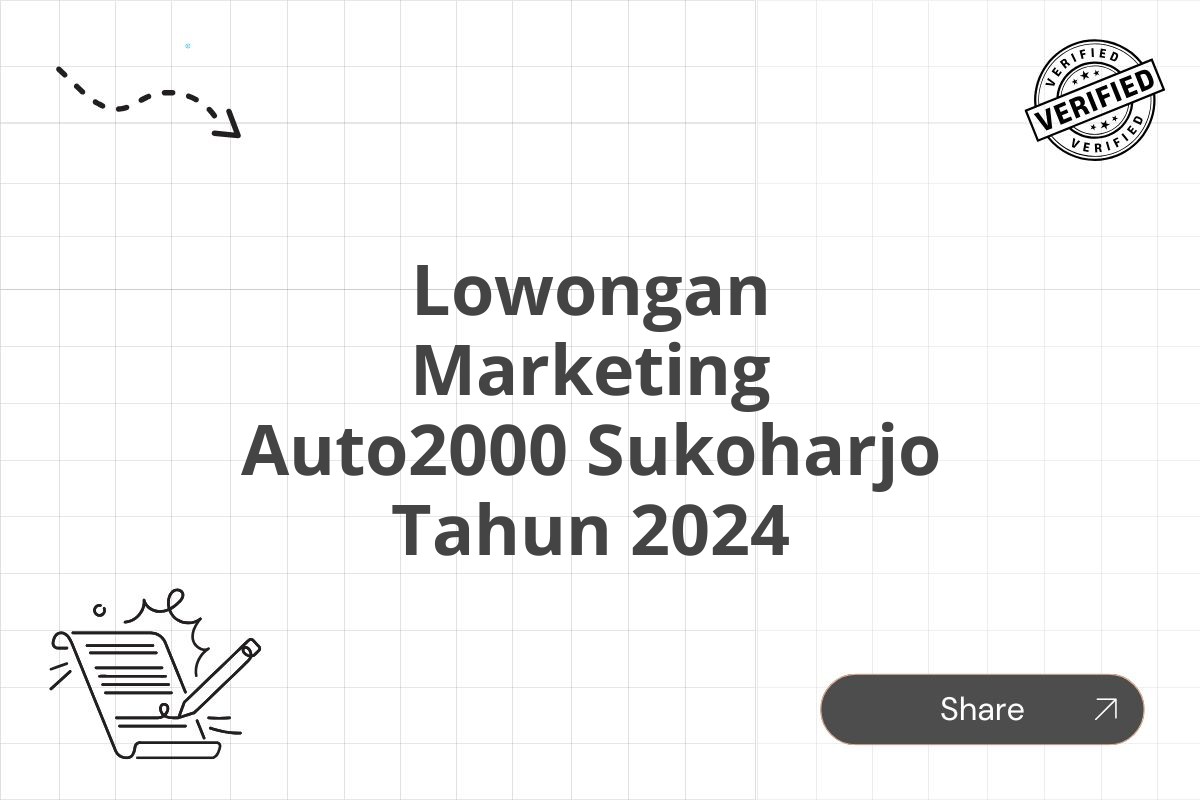 Lowongan Marketing Auto2000 Sukoharjo Tahun 2024