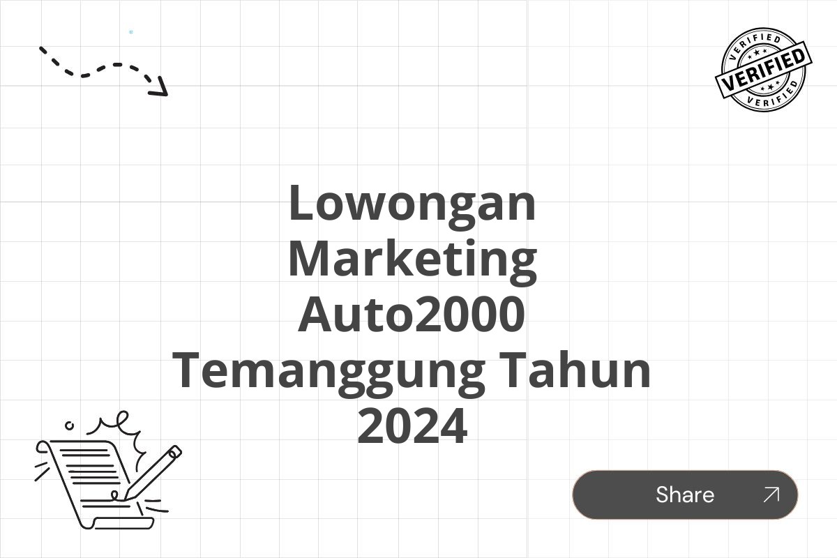 Lowongan Marketing Auto2000 Temanggung Tahun 2024