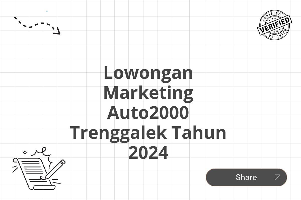 Lowongan Marketing Auto2000 Trenggalek Tahun 2024