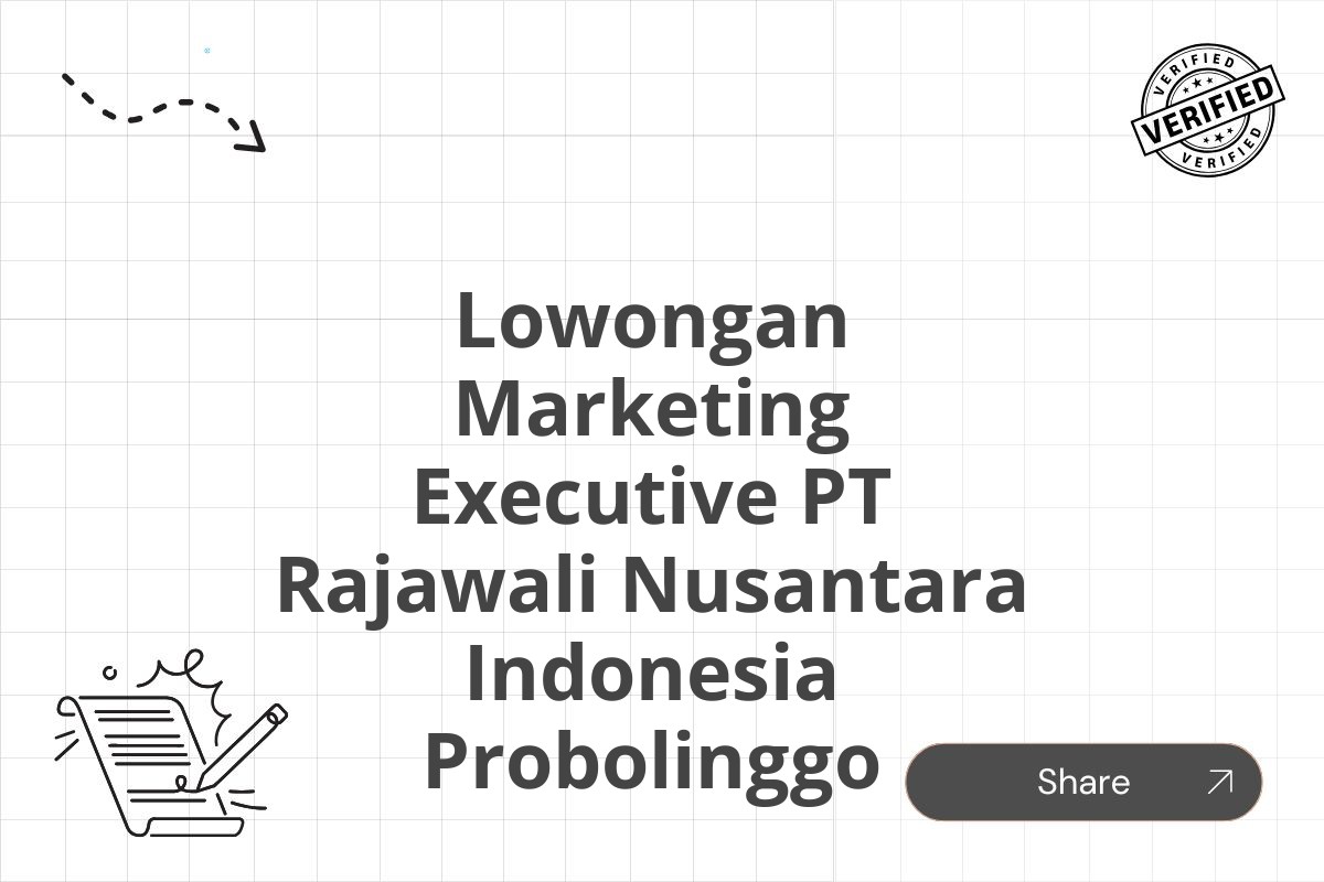 Lowongan Marketing Executive PT Rajawali Nusantara Indonesia Probolinggo