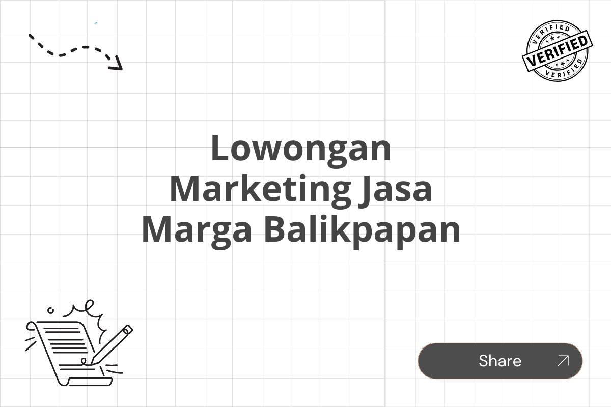 Lowongan Marketing Jasa Marga Balikpapan