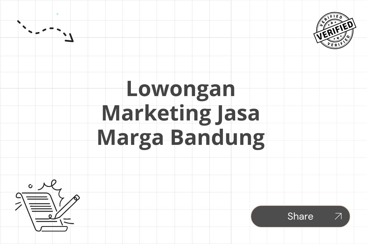 Lowongan Marketing Jasa Marga Bandung