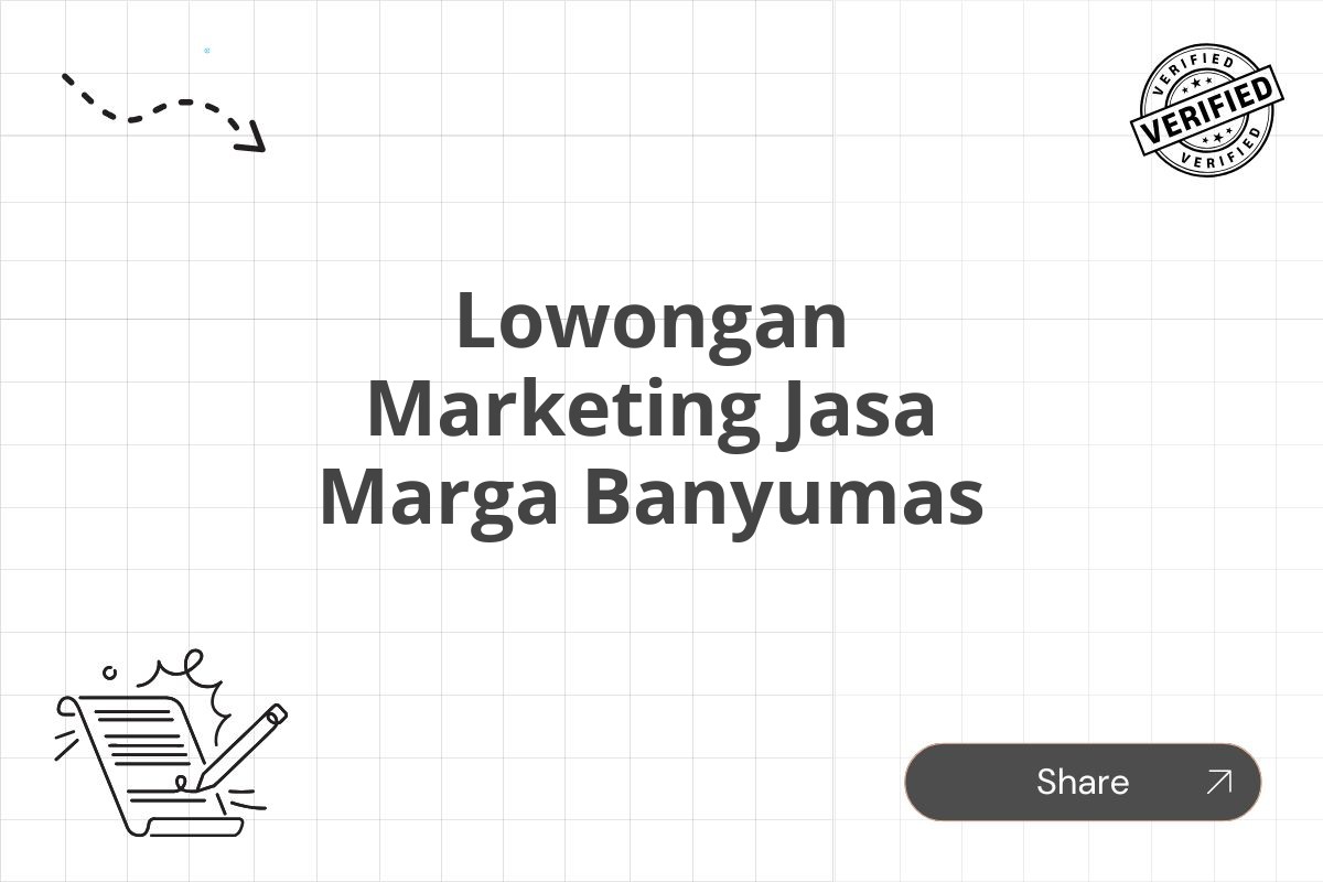 Lowongan Marketing Jasa Marga Banyumas