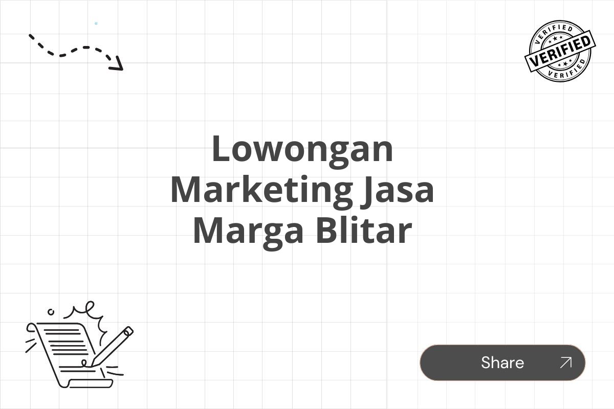 Lowongan Marketing Jasa Marga Blitar
