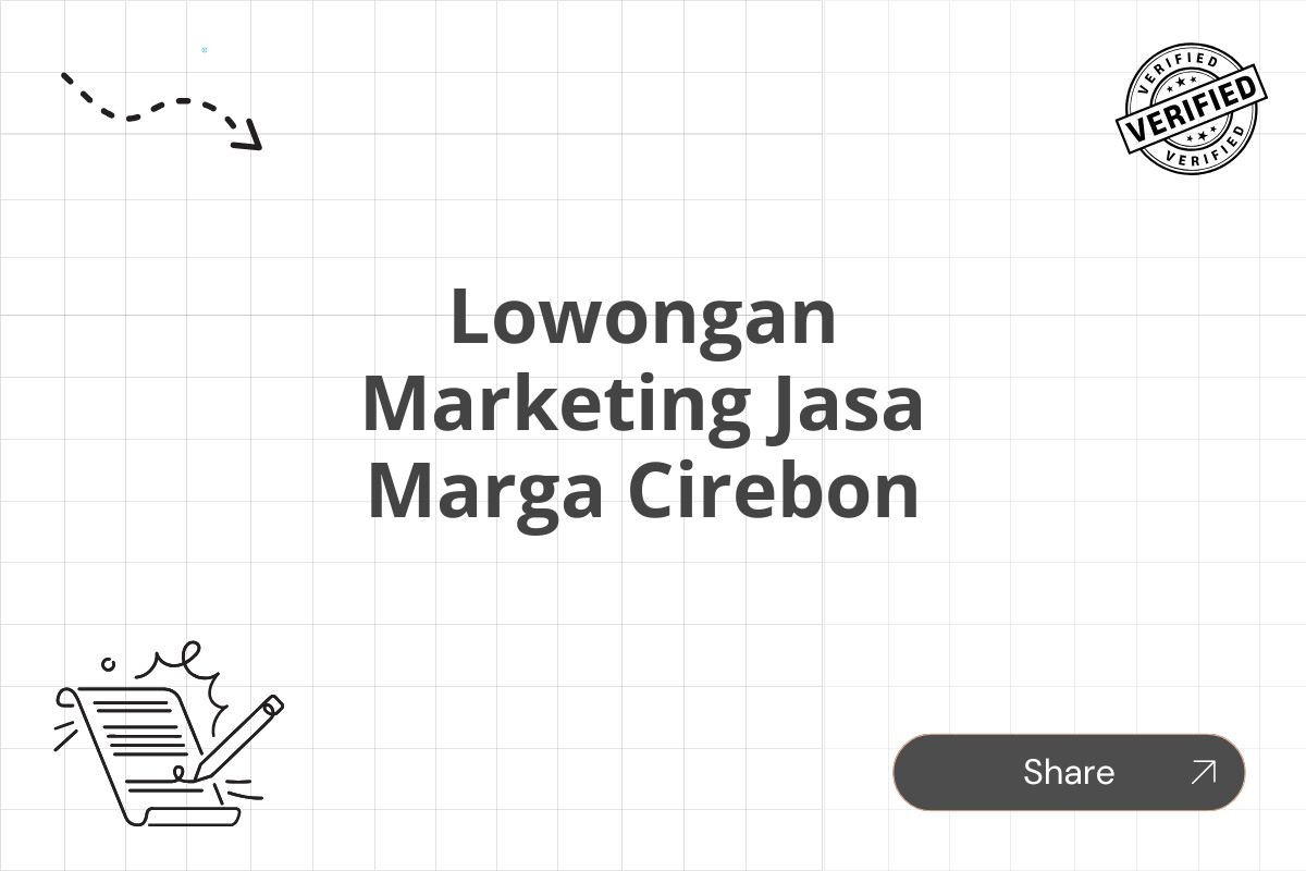 Lowongan Marketing Jasa Marga Cirebon