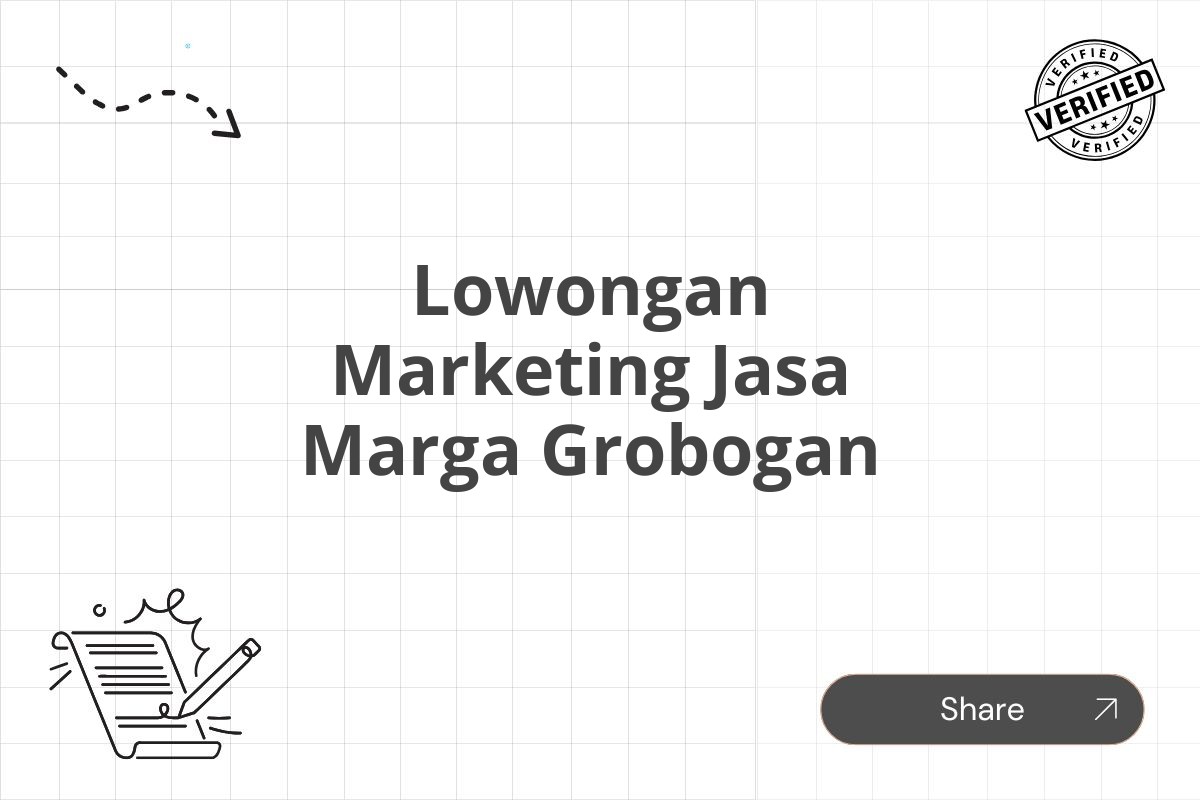 Lowongan Marketing Jasa Marga Grobogan