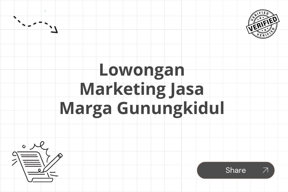 Lowongan Marketing Jasa Marga Gunungkidul