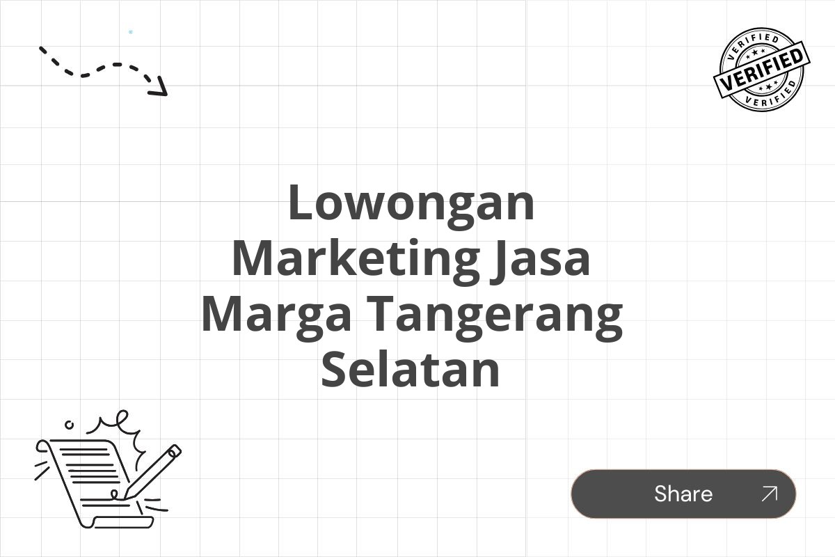 Lowongan Marketing Jasa Marga Tangerang Selatan