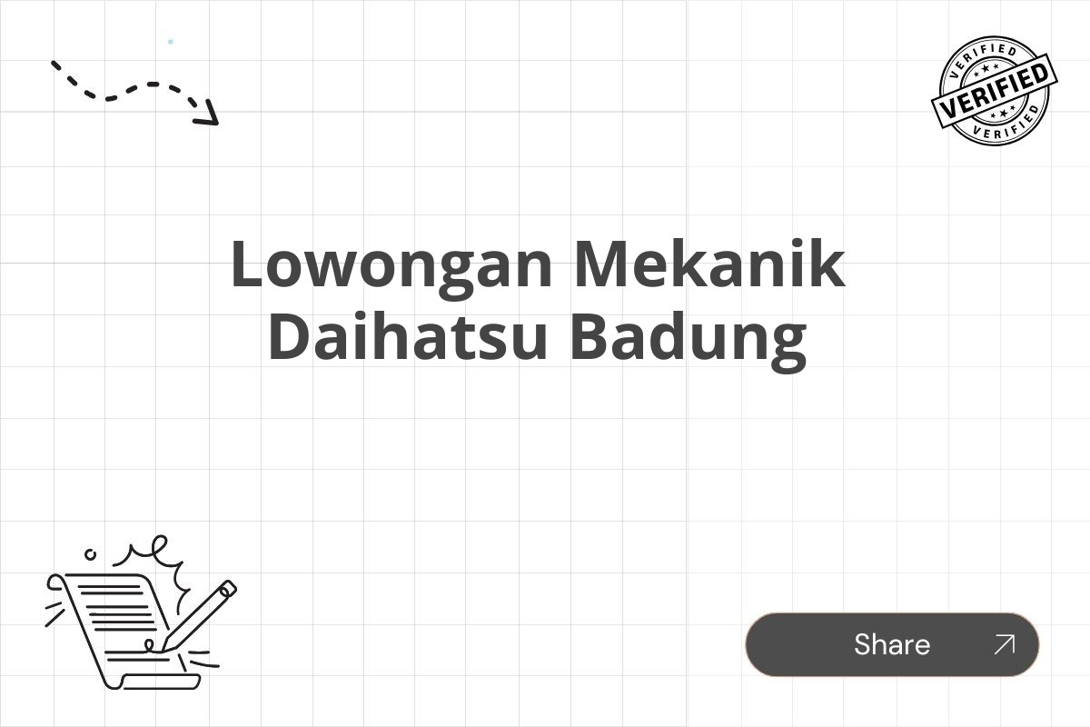 Lowongan Mekanik Daihatsu Badung