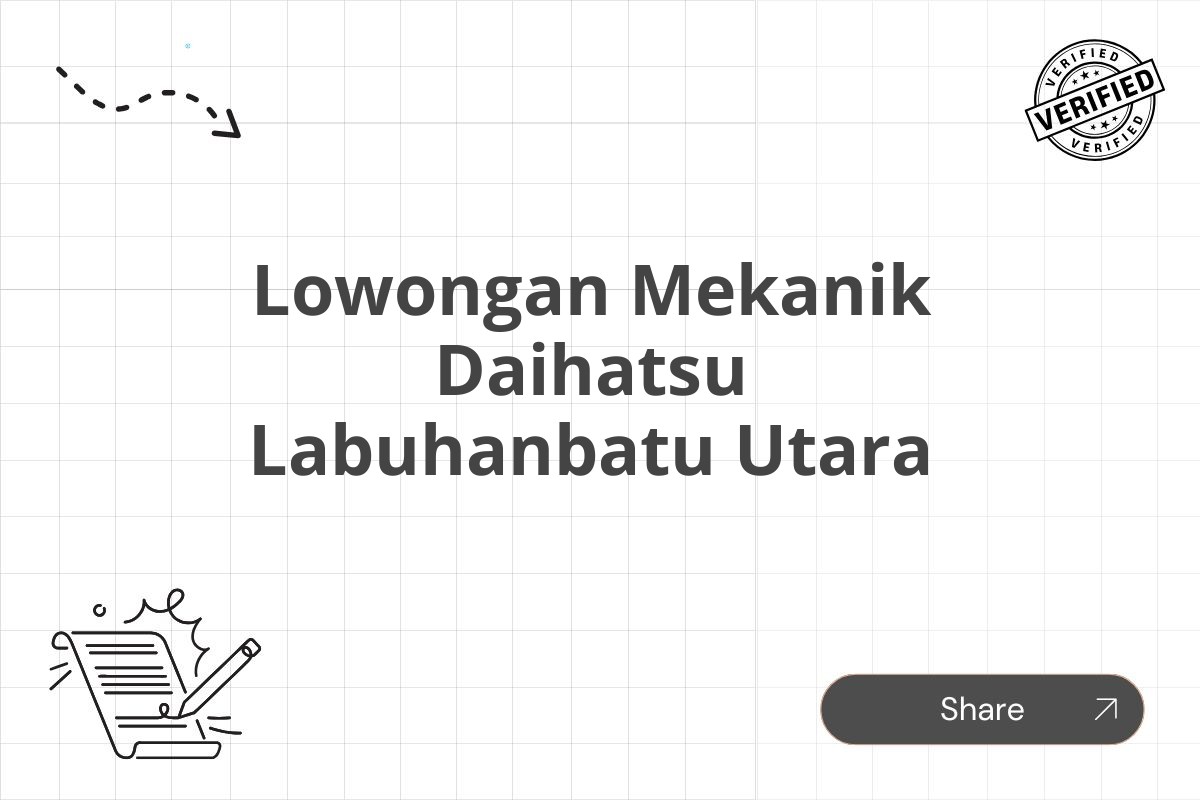 Lowongan Mekanik Daihatsu Labuhanbatu Utara