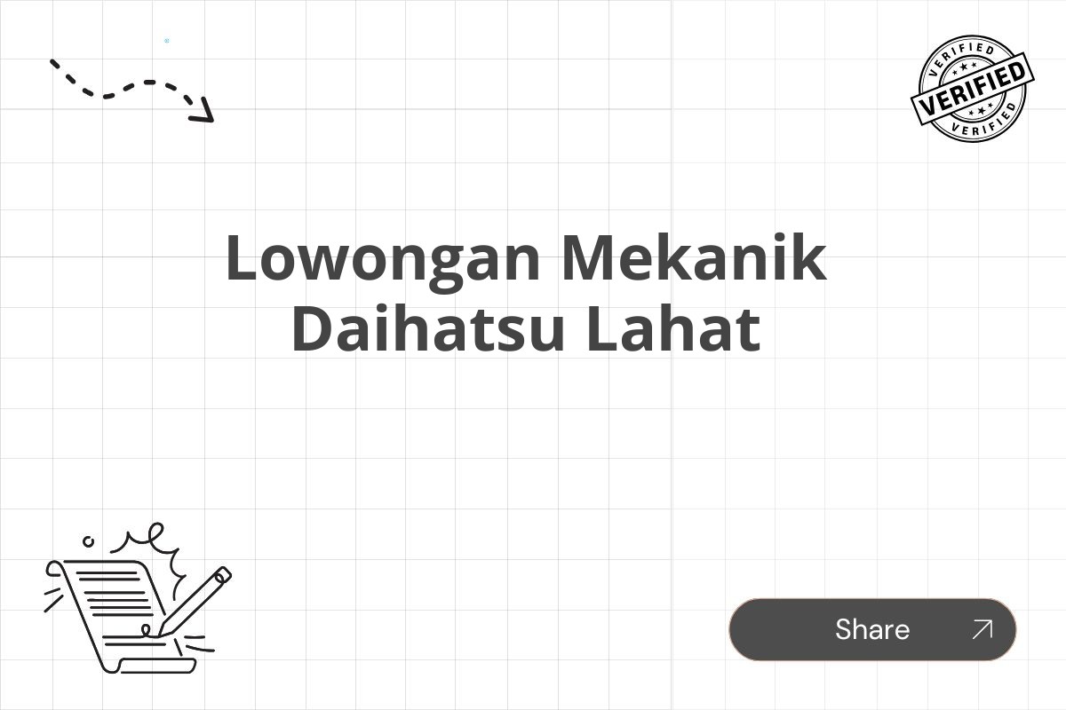 Lowongan Mekanik Daihatsu Lahat