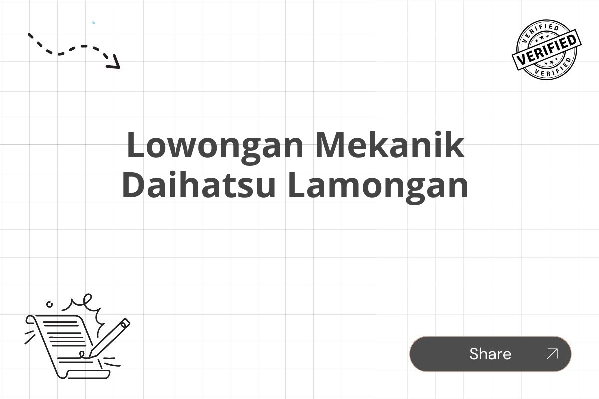 Lowongan Mekanik Daihatsu Lamongan